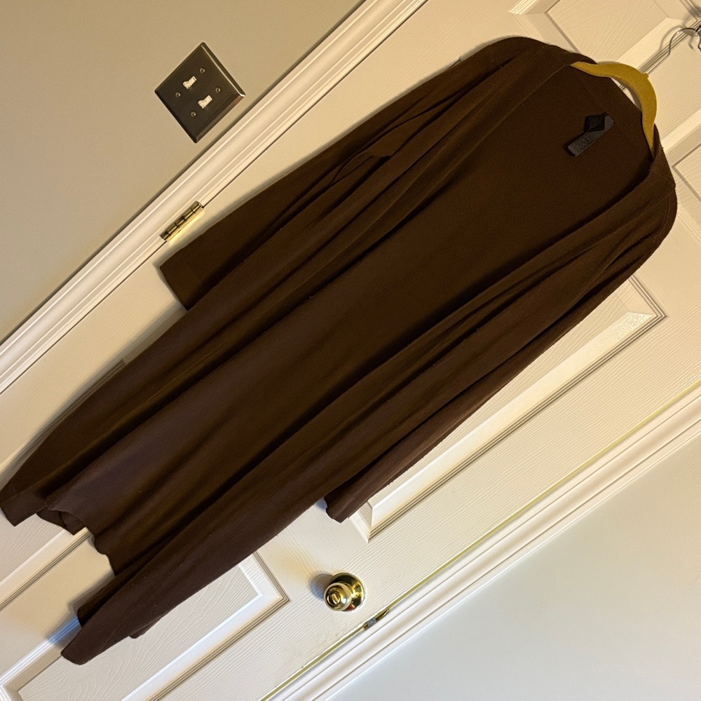 Elegant Brown Women's Duster Cardigan